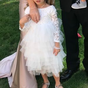 Girls White Tulle Dress